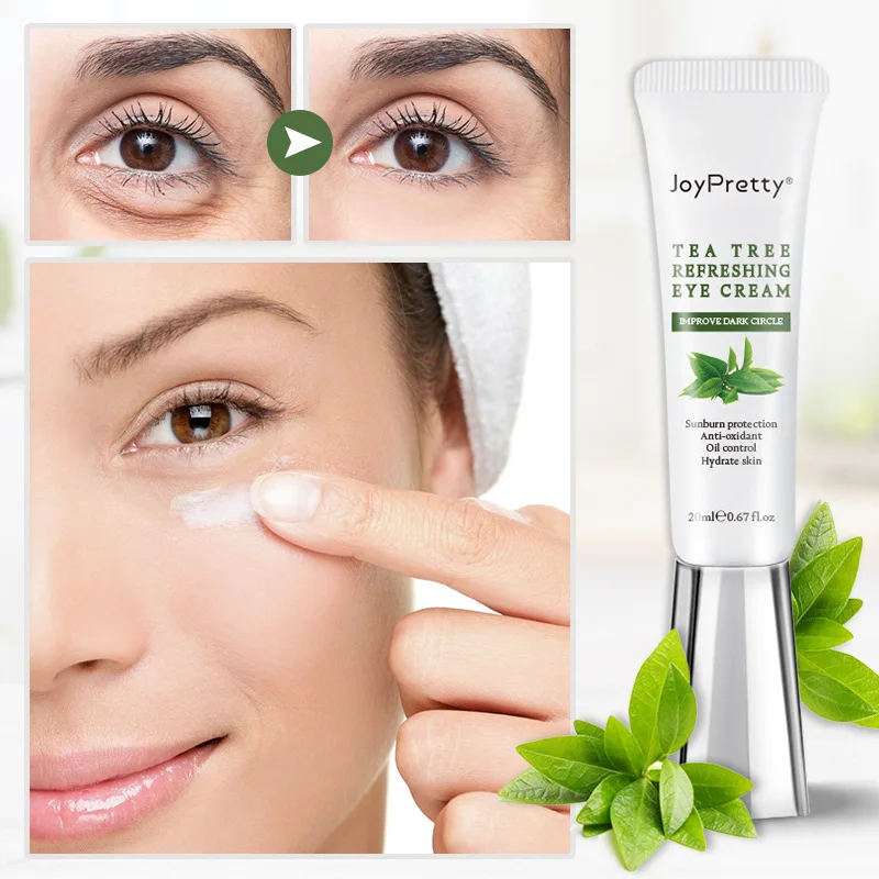 

JoyPretty Tea Tree Eye Cream Fades Fine Line Anti-Aging Eliminates Dark Circles Removes Fat Particle Moisturize Eye Essence Care