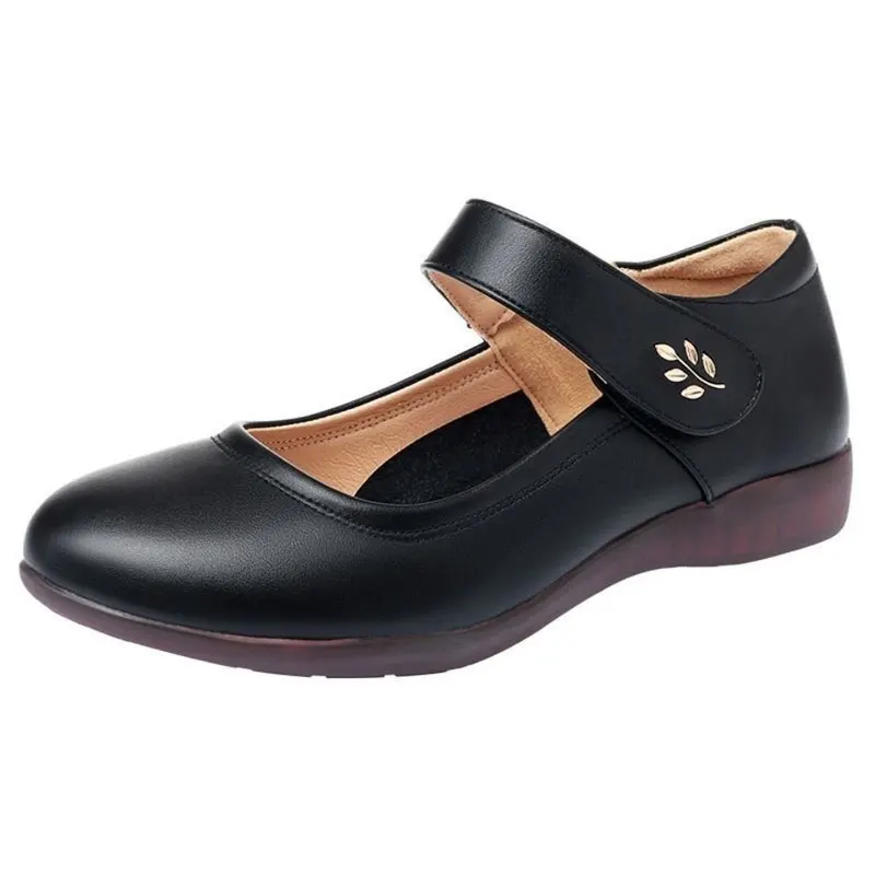 

2021 New Womens Soft Leather Sandals Non-slip Wedges Mother Work Single Shoes Oxford Casual Sandals