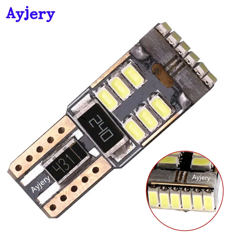 

AYJERY 300Pcs T10 Led W5W 194 168 Bulb 3014 18 SMD No Error W5W Led Canbus Car Interior Dome Lamp 12V License Plate Lights White