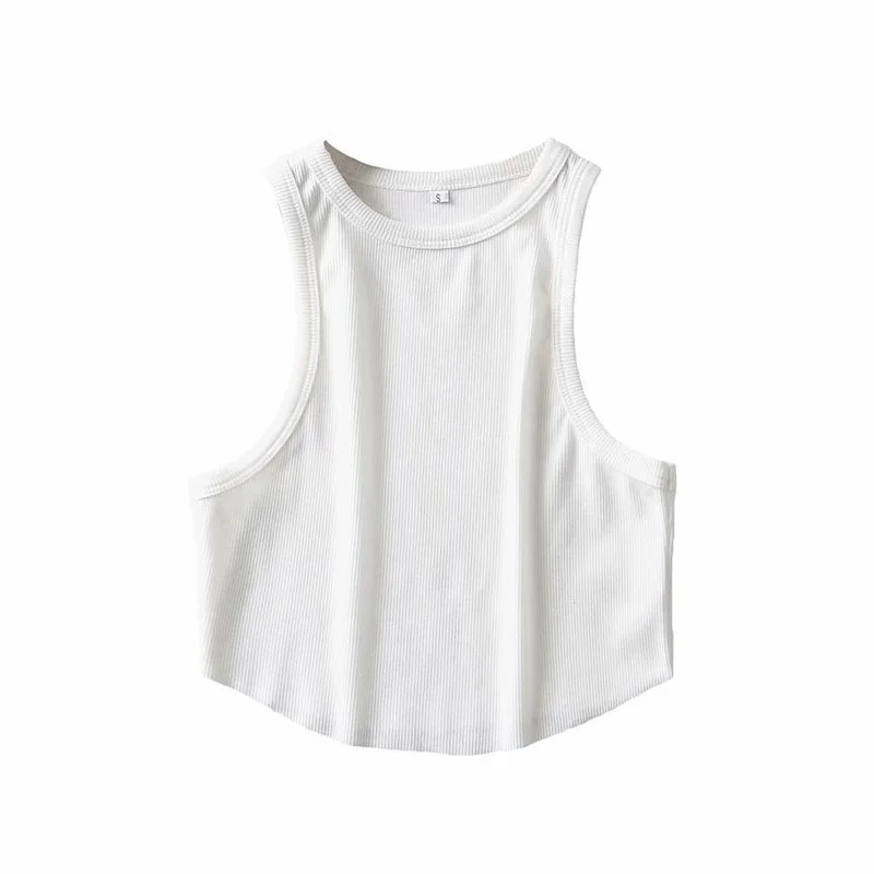 

XUXI 2021 Summer Women Umbilical Vest Short Sleeveless Inner And Outer Bottoming Sleeveless Top E2291