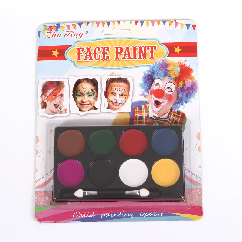 

8 Colors Fancy Dress Devil Fans Face Paint Halloween Makeup Non-toxic Body Face Painting Primer Water Paint Oil Christmas Party