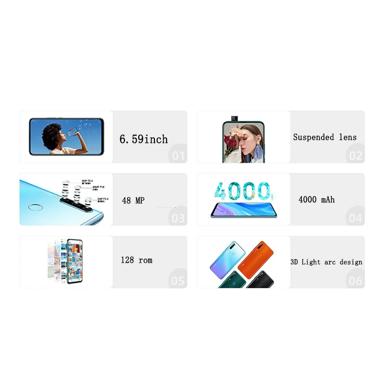 Huawei Enjoy 10 plus 6 59 дюймов 2340*1080P мобильный телефон Kirin 710F Восьмиядерный 48 МП AI камера