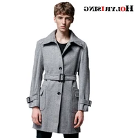 classic men wool coats casual mens overcoat turn collar male coats slim streetwear hot with belt size s 6xl 18631 5