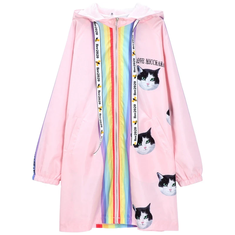 2020 весенние тонкие пальто с капюшоном модные женские шикарные куртки мультяшным