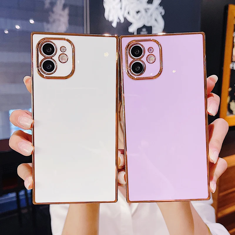 Чехол для телефона iPhone 11 12 13 Pro X XR XS Max 7 8 Plus SE 2 роскошный квадратный мягкий чехол из