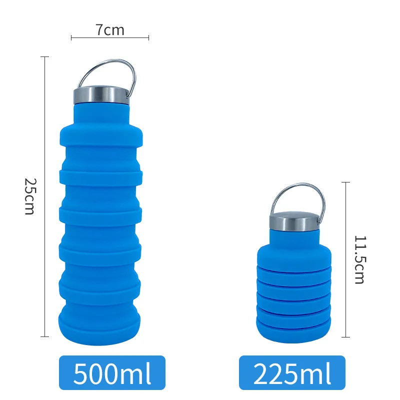 

Portable Silicone Folding Cup 500ml Creative Cycling Sports Water Bottle Bottle Outdoor Retractable Silicone Water Cup