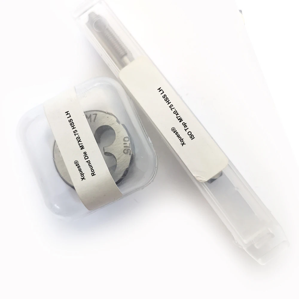 Набор из 2шт быстрорежущей левосторонней резьбы M7 M7X1 M7X0.75 LH Метрическая тонкая Резьбовая резьба для резки метчиков круглые штампы наборы