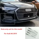 4 шт., декоративные полосы для передней противотуманной фары из нержавеющей стали для Audi A6 C8 2019