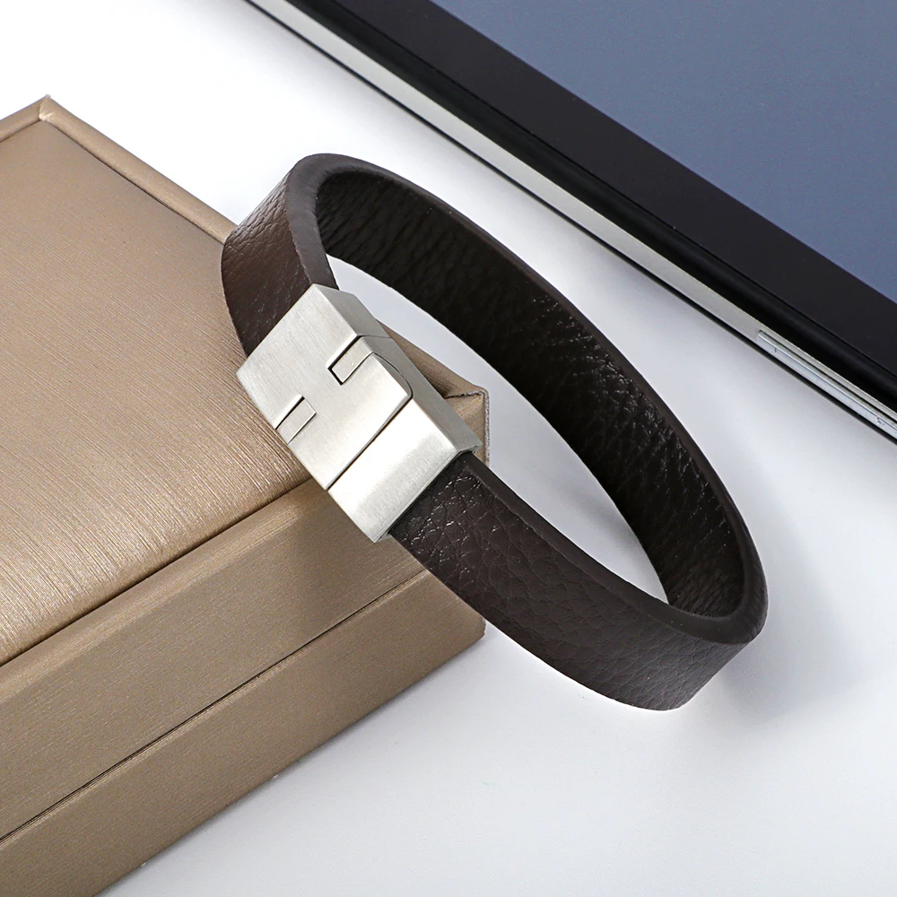 Новое поступление кожаный браслет для женщин и мужчин с металлической пряжкой