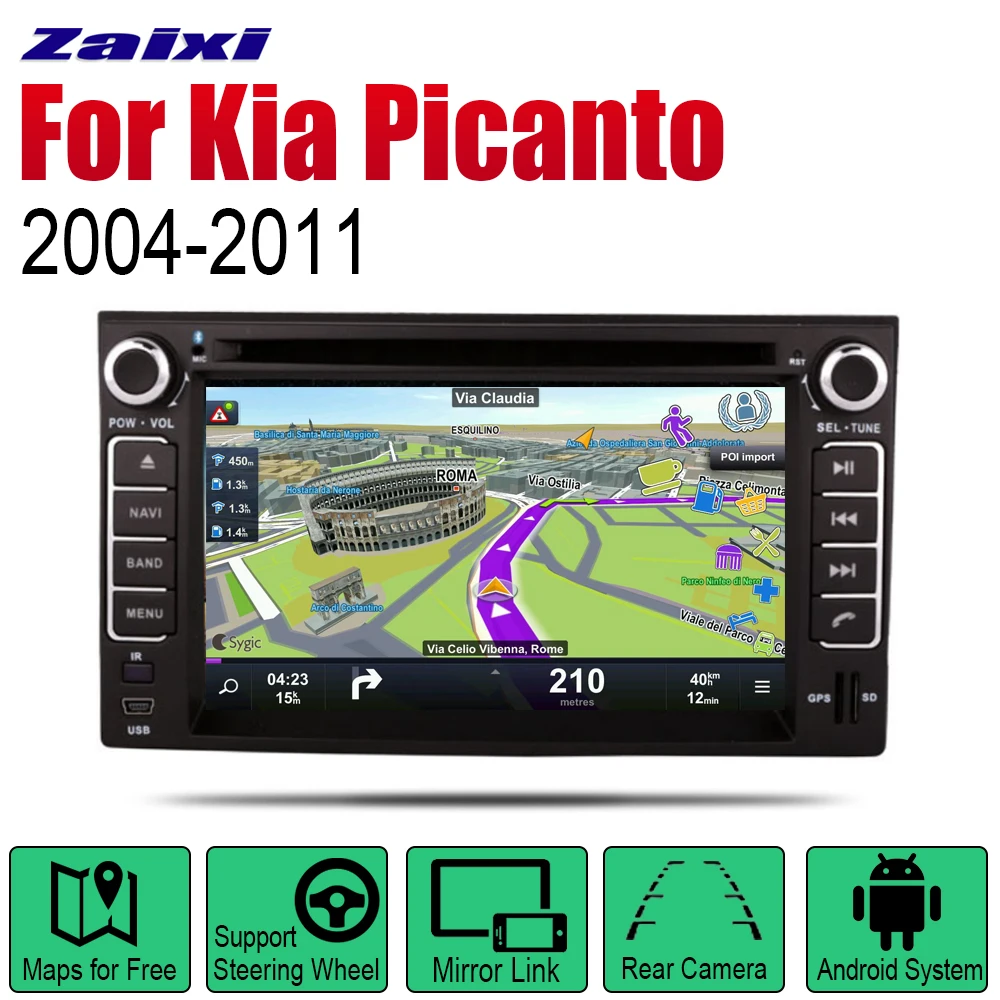 Автомагнитола ZaiXi 2 Din автомобильный DVD на основе Android для Kia Picanto Morning 2004 2005 2006 2007 2008