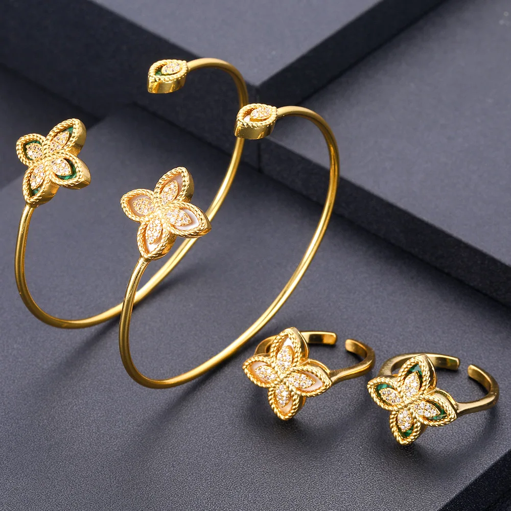 Jankelly на руку люксовый уникальный браслет кольцо Ювелирные наборы для женщин