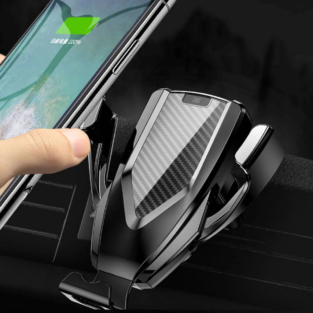 

Universal Mobile Phone Gravity Automatic Clamping Fast Car Charging Phone Holder Car Bracket Wireless Charger for iPhone Samsung