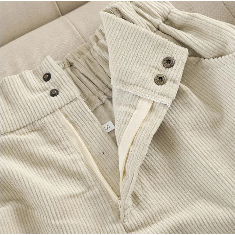 Женские зимние вельветовые шорты в Корейском стиле свободные толстые широкие