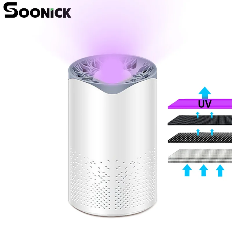 SOONICK Портативный Воздухоочистители USB СВЕТОДИОДНЫЙ УФ угольный фильтр