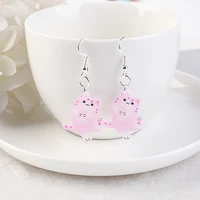 1pair cartoon cats drop earrings flatback acrylic cute animal jewelry for women and children