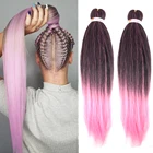 Предварительно растянутые легкие косы для плетения волос, крупные косы, плетеные волосы с эффектом омбре, волосы кроше для наращивания низкотемпературное волокно