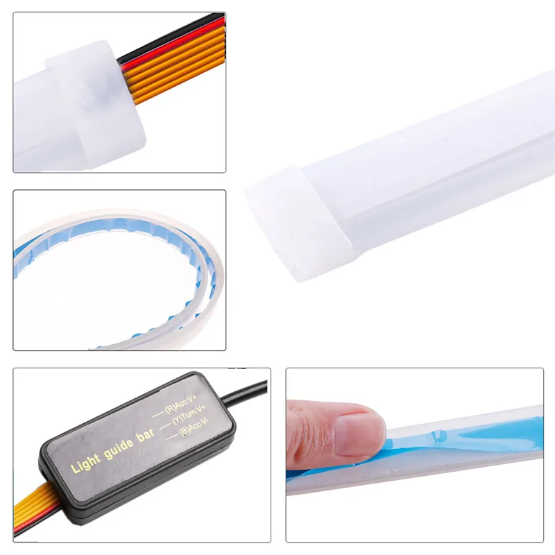 

2Pcs 45cm Flexible Flowing Low Consumption High Bright Durable LED Car Headlight Turn Signal Brake Daytime Running Lights#290900