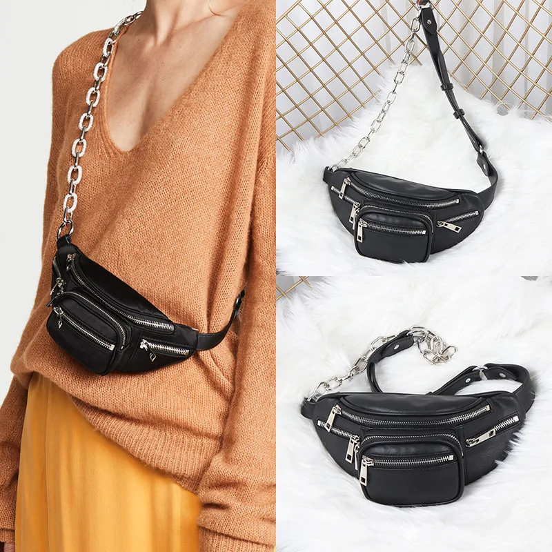 Новинка 2020 мягкая кожаная мотоциклетная мини нагрудная сумка в стиле хип хоп для