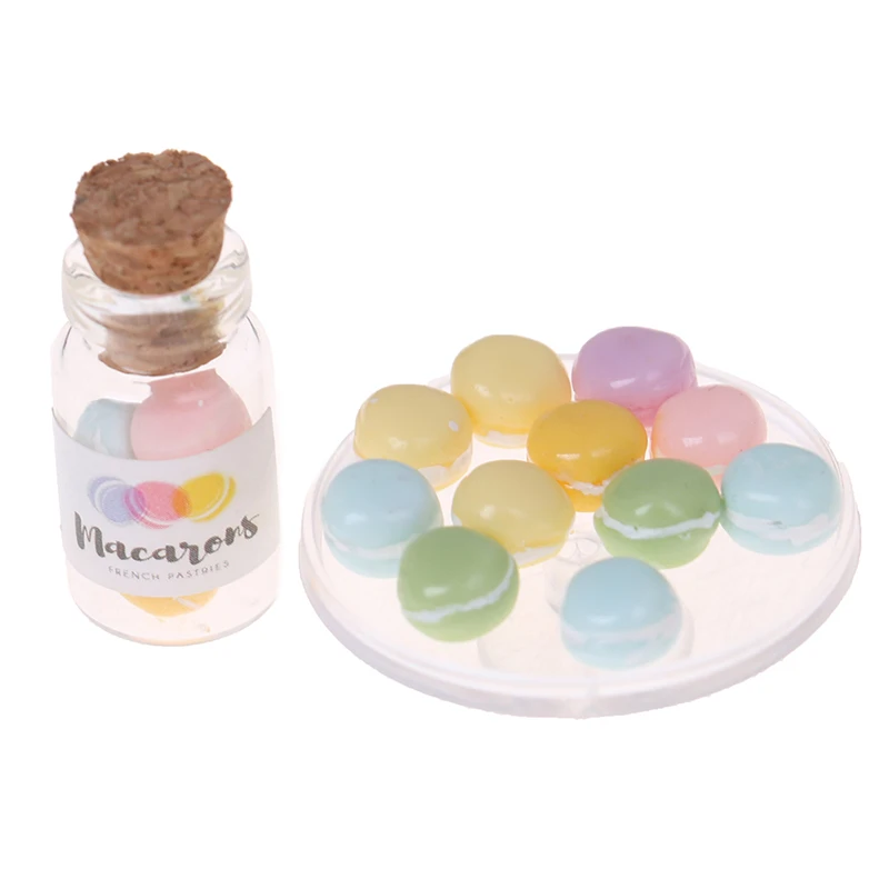 

1Set Cute Mini 1/12 Scale Miniature Dollhouse Macaron Pretend Play Kitchen Doll Food Dessert Accessories Toy