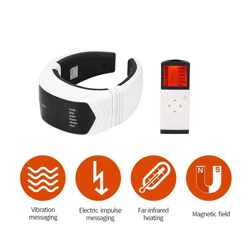 Беспроводной Электрический импульсный массажер для шеи с дистанционным