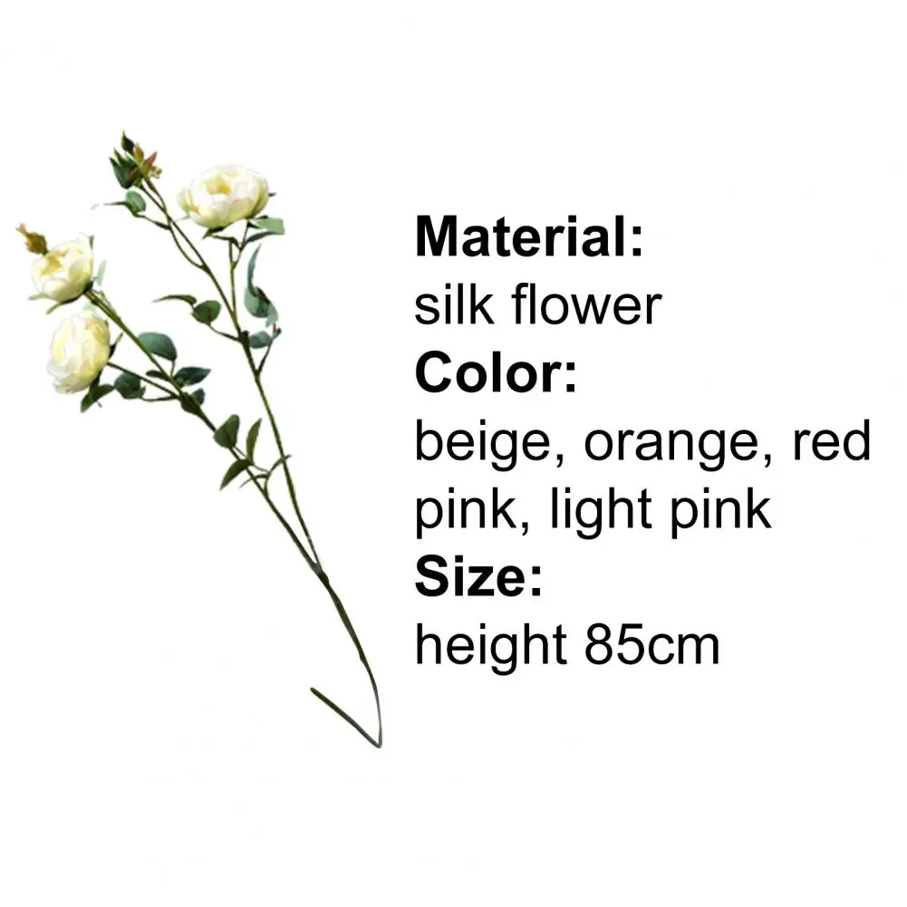 

Artificial Flower Multi-use Bright-colored Faux Silk Flower Decorative Rose Display for Gifts