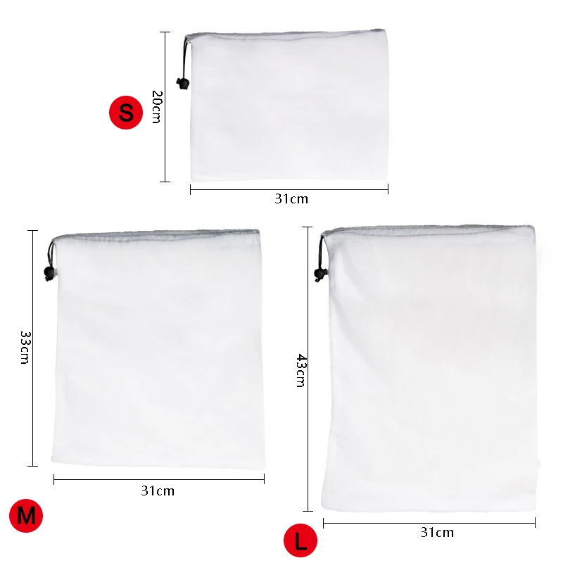

6pcs Reusable Vegetable Fruit Bags Barrel Packaging Eco Friendly Shopping Mesh Produce Bags Washable Kitchen Organizer Pouch