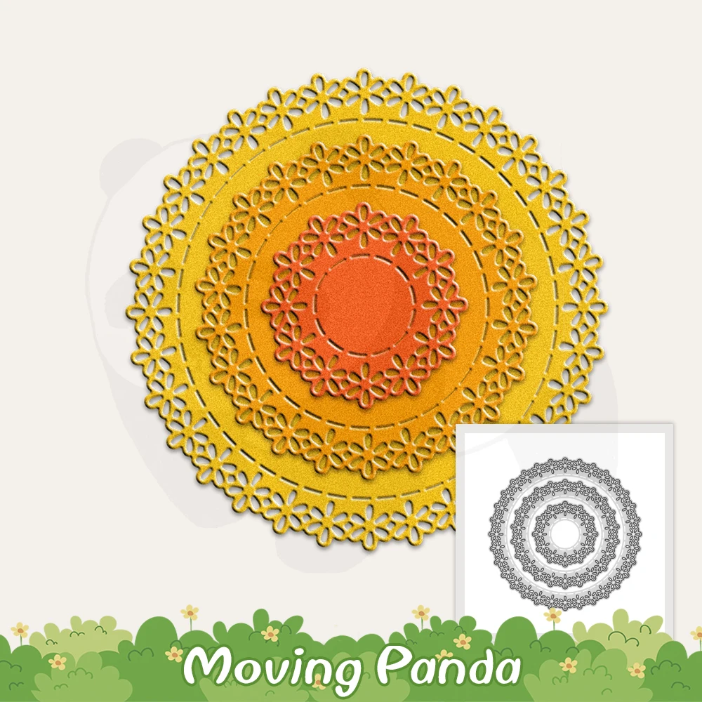 Новинка Круглый кружевной металлический шаблон для высечки украшения