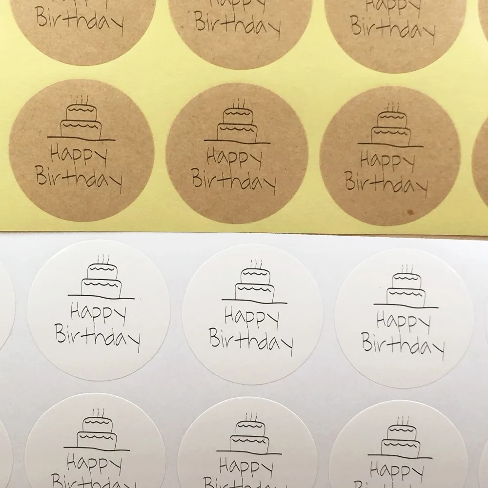 500 шт./лот милые детские наклейки сделай сам на день рождения из крафт-бумаги с