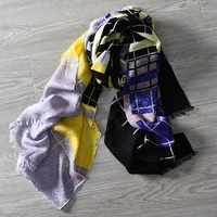 2022 new silk wool scarf women pashmina 24070cm big size warm shawl plaid print scarves black limited quantities