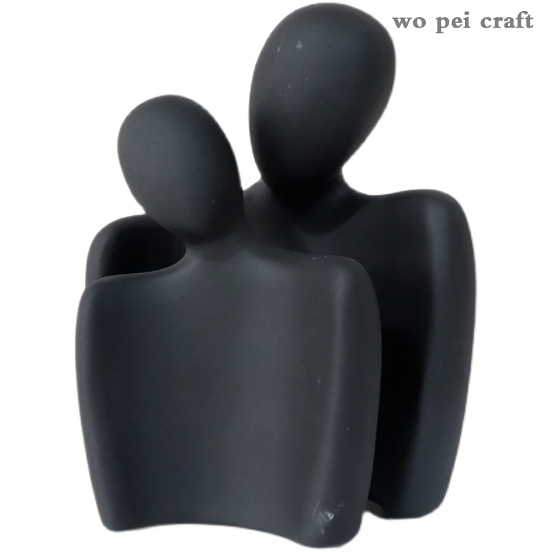 

Embracing Character Porcelain Statue Desk Decor Crafts Ornaments Ceramic Abstract Figure Sculpture Home Decoration Modern