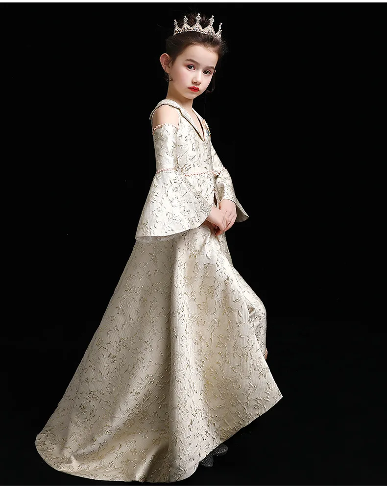 Роскошный чехол со шлейфом Платья принцессы для девочек 2021 Новые Девушки