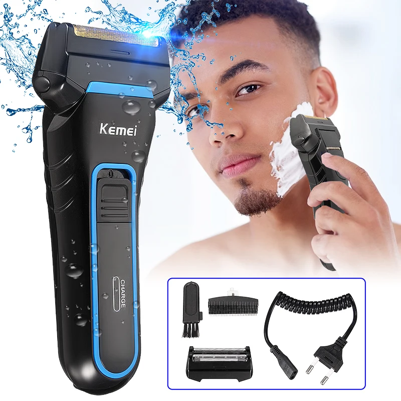 Men Electric Razor Shaver 2 Blades Cordless Dual Foil Rechargeable Beard Trimmer Portable Cutter Shaving Machine | Бытовая техника