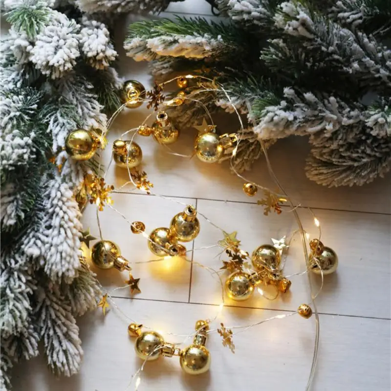 

Christmas Tree String 2M Lights Led Lights String Pine Cone Needles Copper Wire Fairy Lights Ins Bells Garland Christmas Gifts