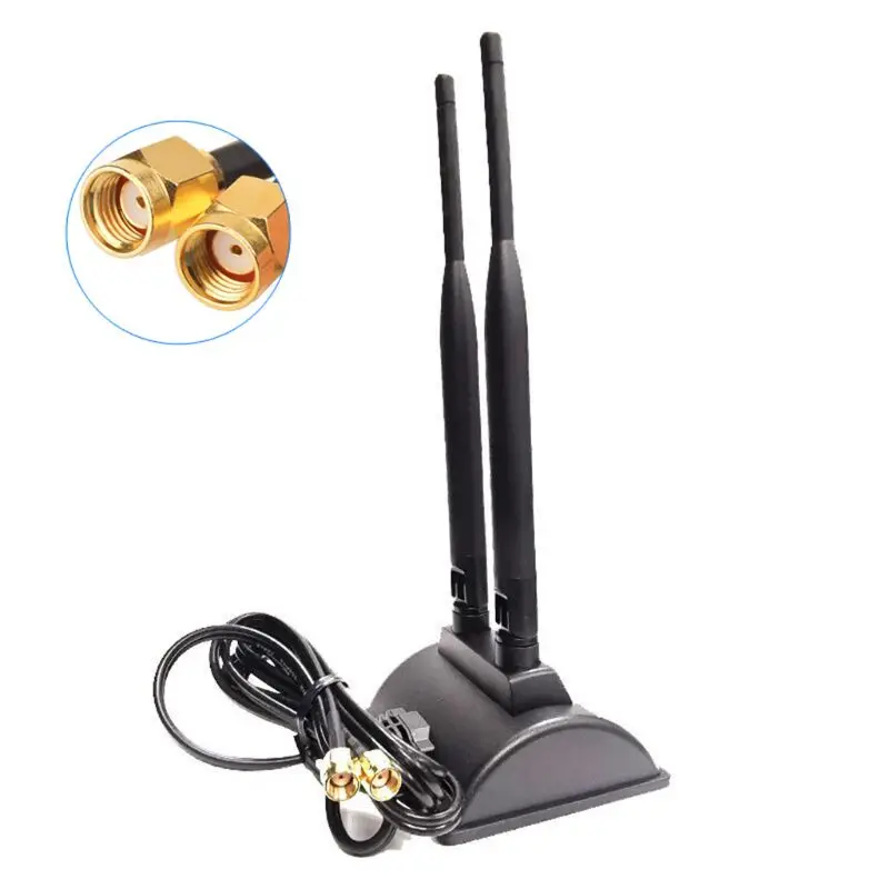 

5G Dual Band WiFi Antenna 6DBi Omni Directional Plug Connector Magnetic Base C90F