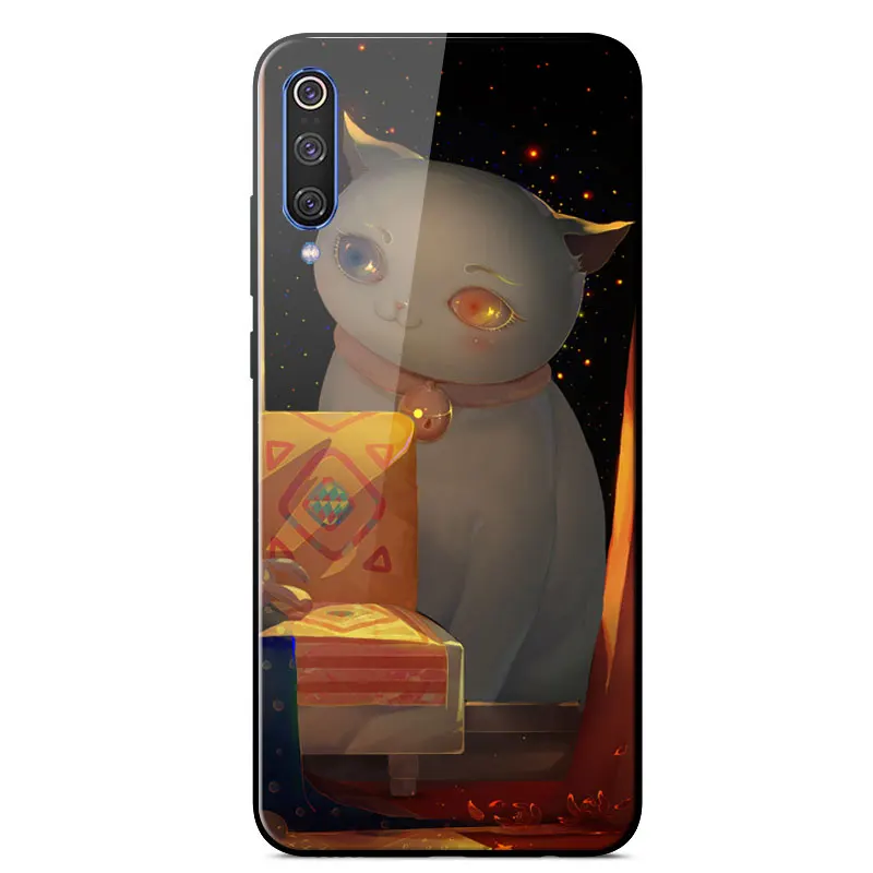 

Case For Xiaomi Mi 9 Painted high quality Mirror Tempered glass Scratch resistant shockproof Back Cover For Xiaomi Mi 9 Cover