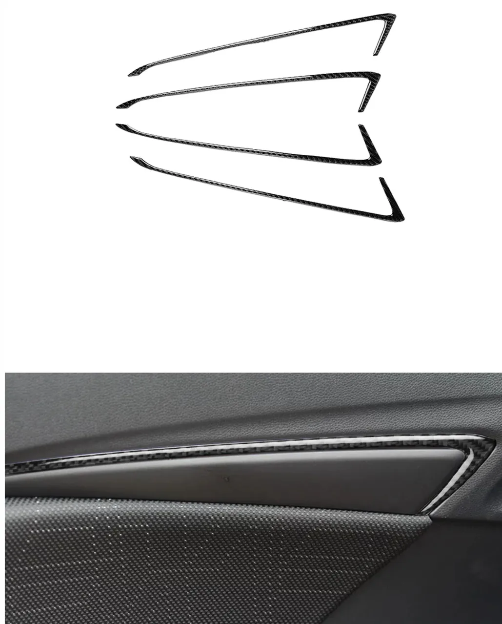 

For Fit for Honda Fit/Jazz 2014-2018 Car Door Inner Panel Cover Trim Sticker Geniune Carbon Fiber Car Styling