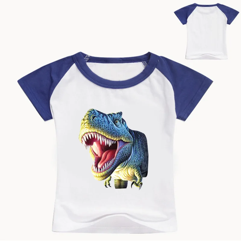 

Summer tshirt boy cartoon girls clothing baby boy cotton t shirt Dinosaur Print toddler girl short sleeve tops infant clothing