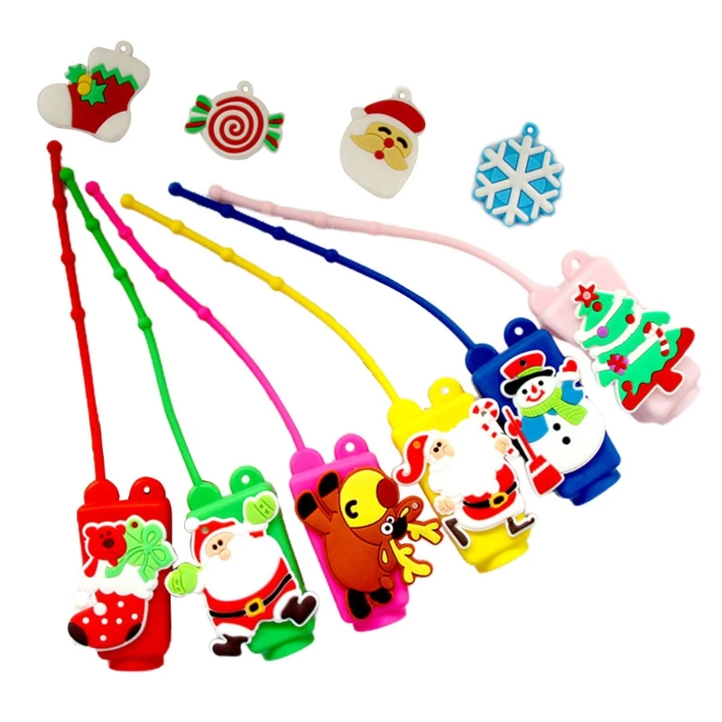 

10 шт. дезинфицирующее средство для рук, многоразовая пустая бутылка с рождественским силиконовым держателем X7YB