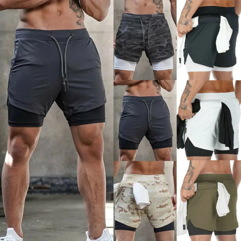 2020 NEW Mens Sports Shorts Jogging Running Gym Sports Breathable Fitness Exercise