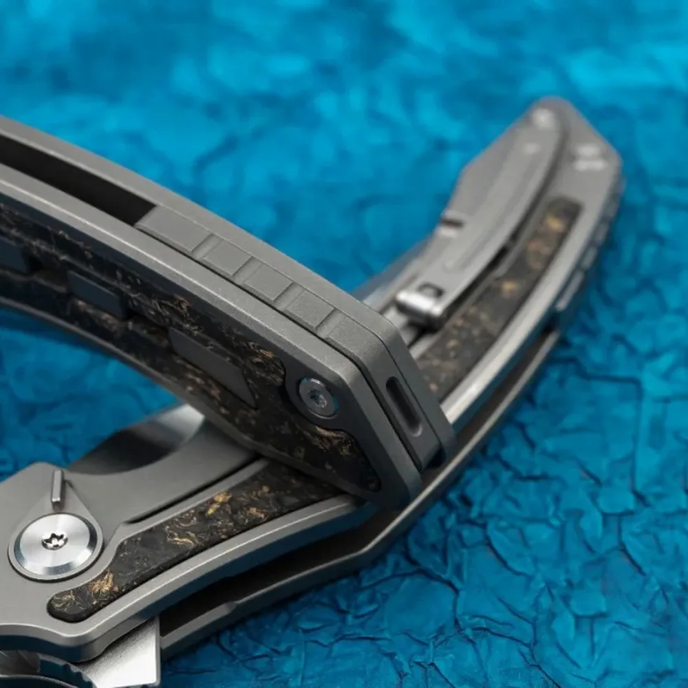 

DICORIA Stedemon PRKI Real S90V Blade Imported carbon fiber Titanium Folding Knife Hunt Tactical Outdoor Camp Pocket EDC Tool