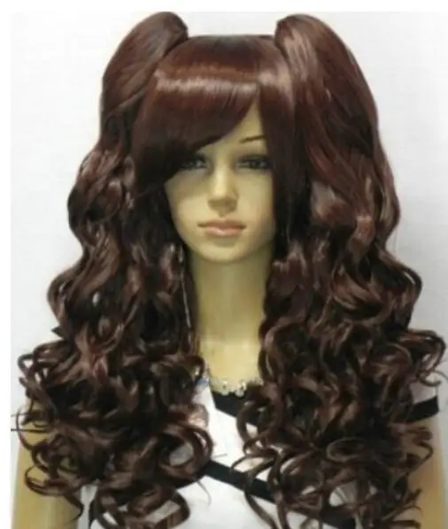 Раздельный Тип Auburn/темно коричневый красный длинный Лолита косплей парик