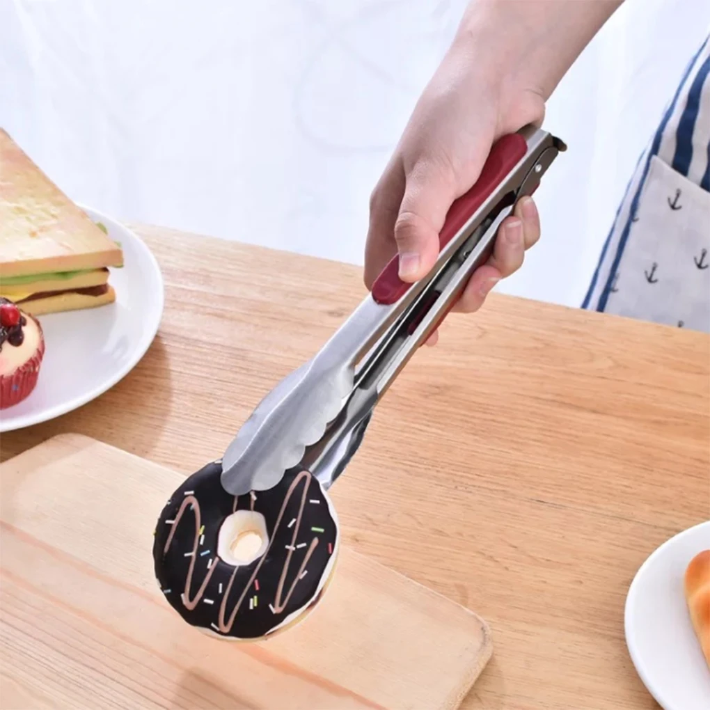 

1pc Barbecue Tweezers Stainless Steel Food Tweezers Cooking Utensils Tongs For The Kitchen Buffet Long Straight Roasting Clamp