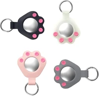 3d cute cat paw airtag silicone box with key ring specially designed for airtag box can hang pet necklace 4 colors