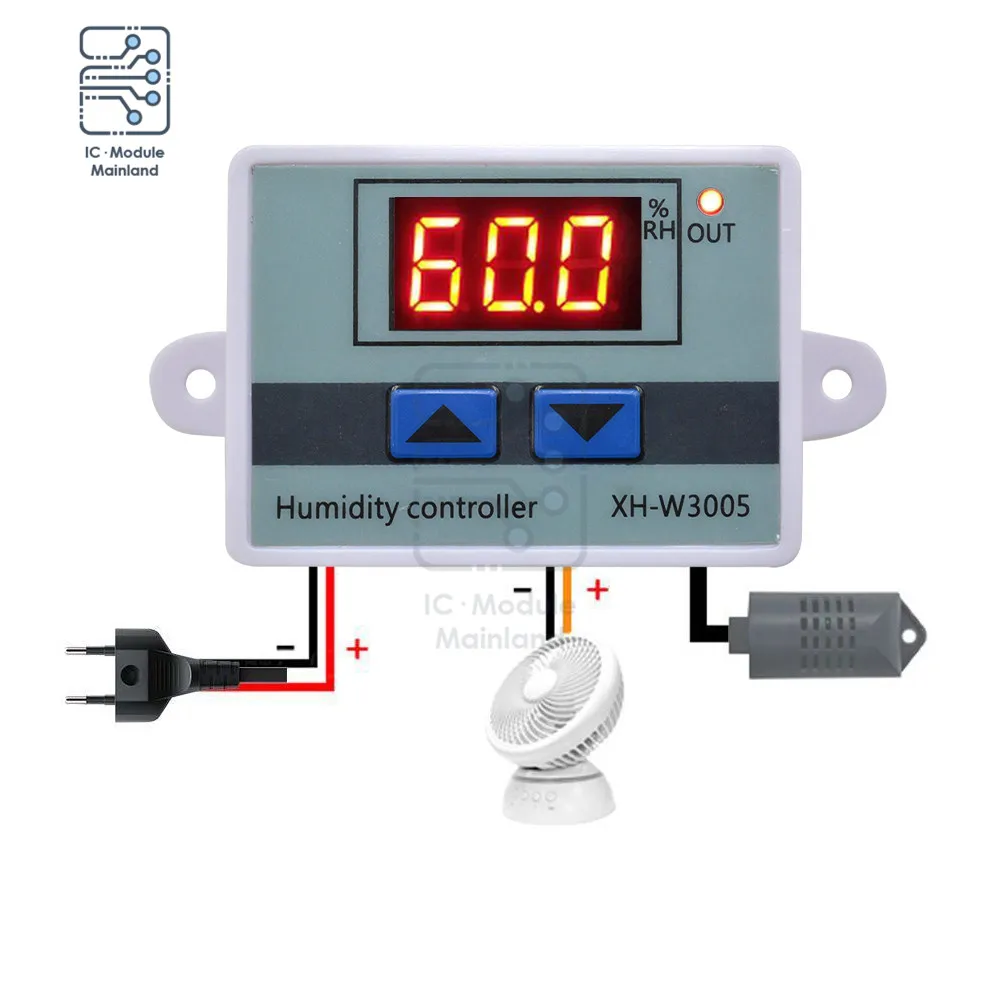 

SHT20 Humidity Sensor XH-W3005 Digital Humidity Controller 220V 12V 24V instrument Humidity control Switch hygrostat Hygrometer