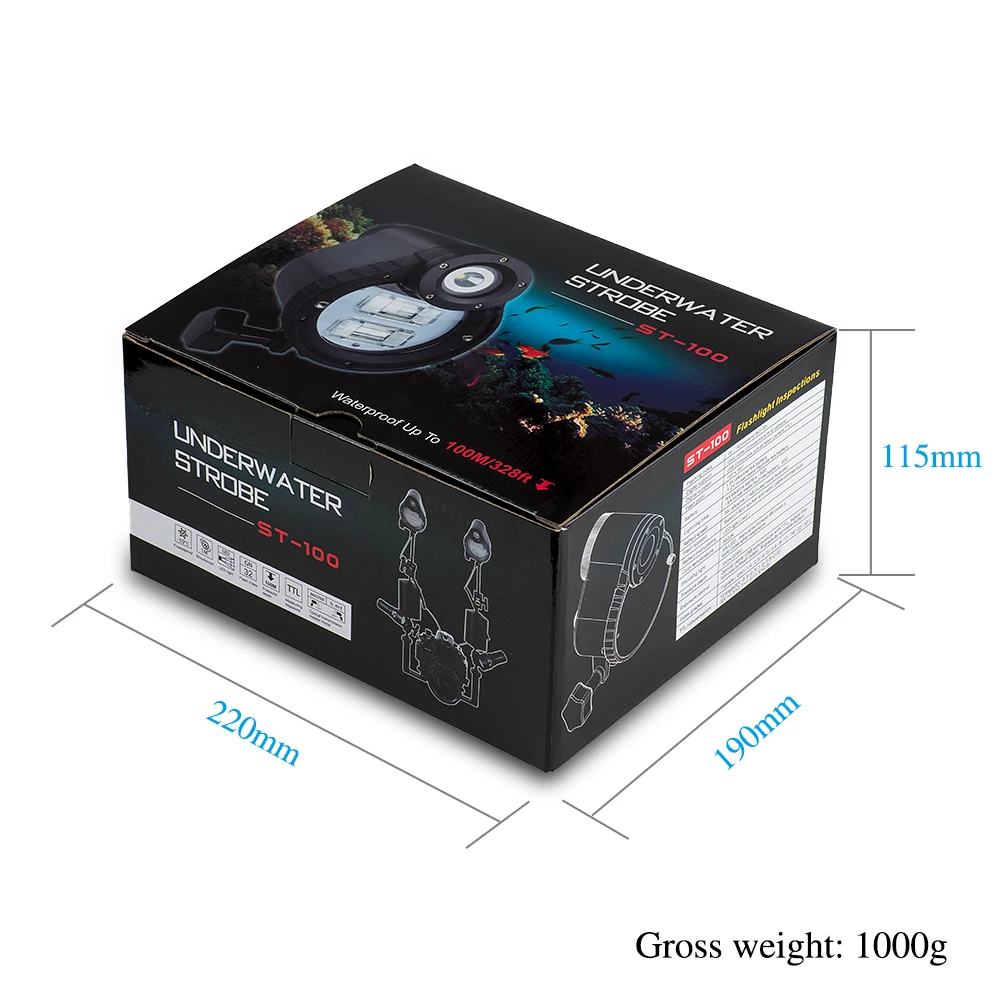 Водонепроницаемый стробоскоп SeaFrogs ST 100 Pro для A6500 A6000 A7 II RX100 I/II/ III/IV/V корпуса