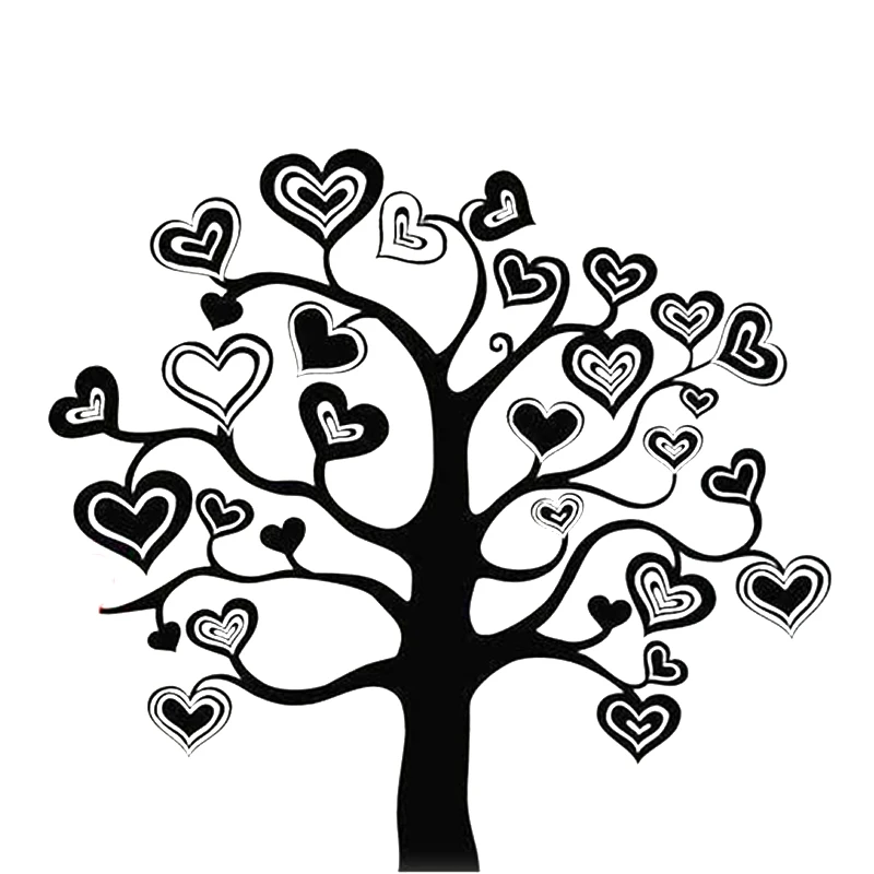 Наклейка на стену в виде дерева декор сердца ветки причудливые для дня рождения