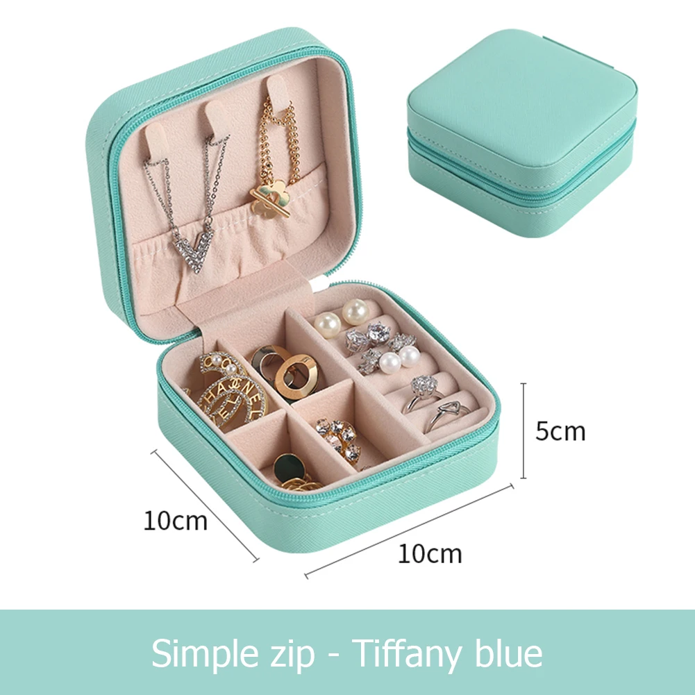 

Simple Candy Color Portable Velvet Jewelry Storage Box Travel Earrings Necklace Ring Holder Organizer Display Small Case