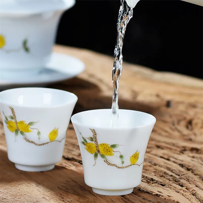 Керамическая чашка для офиса Jingdezhen из фарфора ручная роспись Пастельная