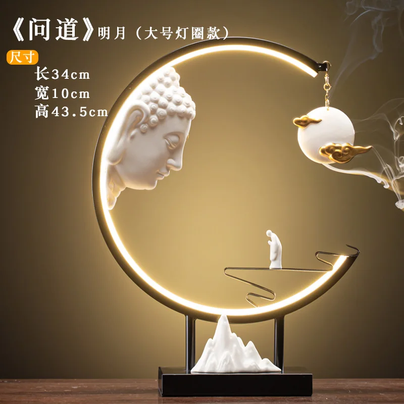 

Chinese Classical Incense Burner Ceramic Hanging Backflow Incense Burner Retro Led Light Incensario Spiritual Decoration EI50XX