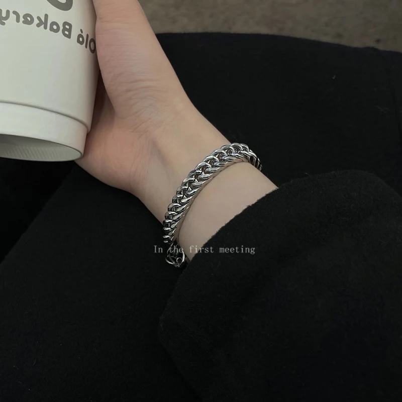 Мужские браслеты на руку в стиле хип-хоп цепочка с кубинским звеном браслет для